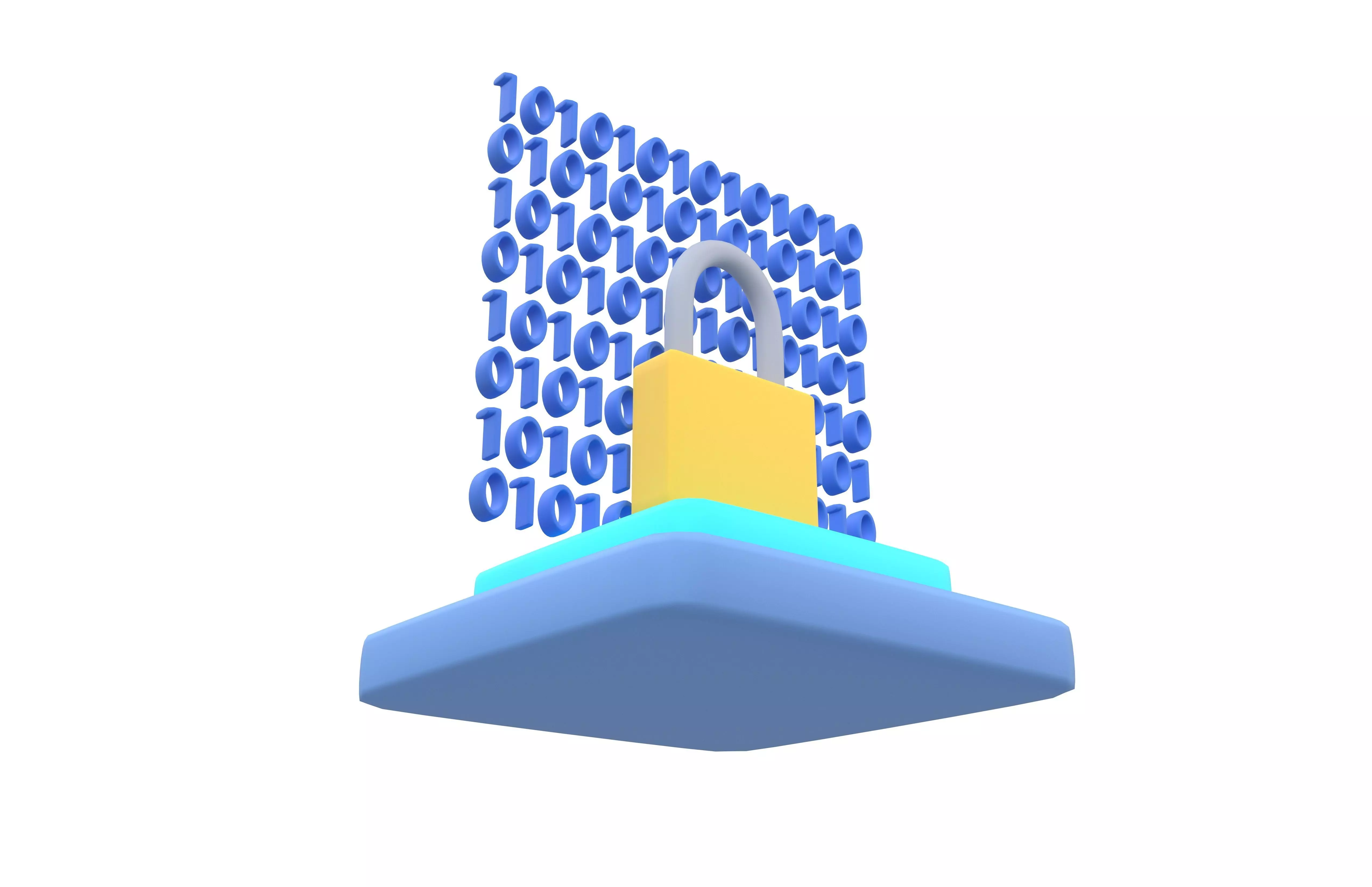 Cyber Security Icon v2 001 Low-poly 3D model_3