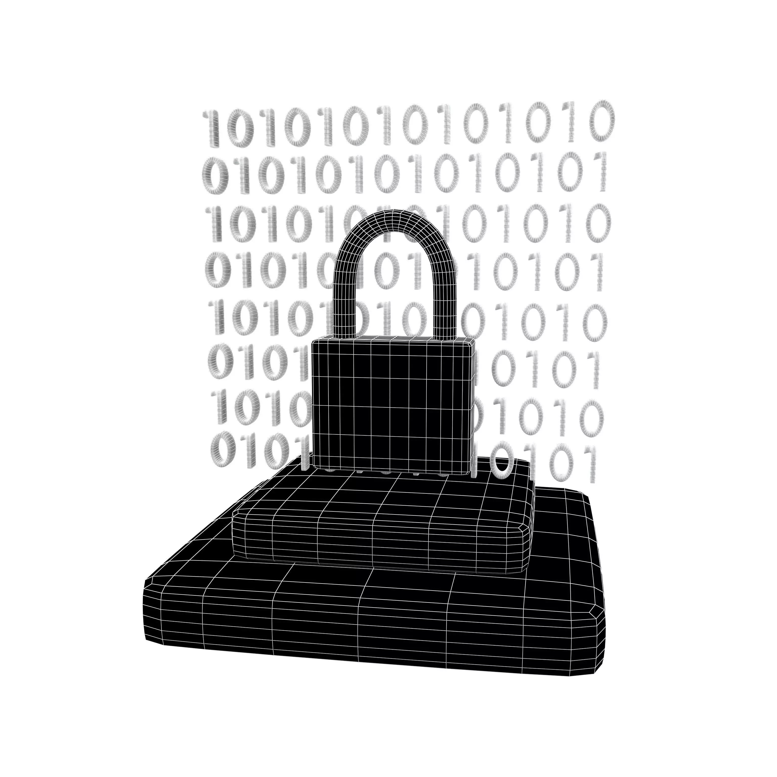 Cyber Security Icon v2 001 Low-poly 3D model_6