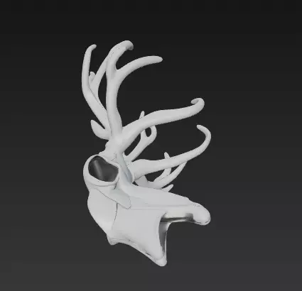 Stylized Deer Skull with Antlers 3D Model Fantasy Sculpture 3D print model_9