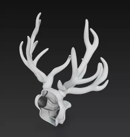 Stylized Deer Skull with Antlers 3D Model Fantasy Sculpture 3D print model_5