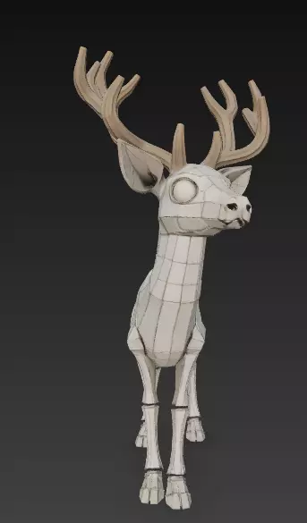 Stylized Deer Skeleton with Antlers 3D Model 3D print model_6