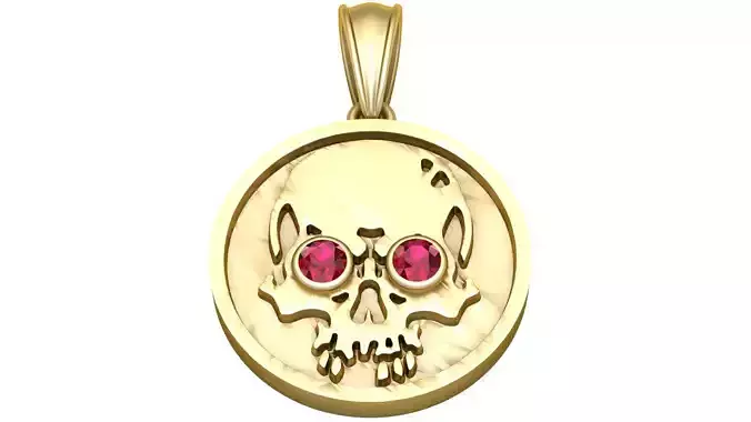 Antique Victorian Skull  Pendent