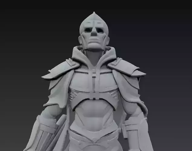 Dark Sentinel Guardian - Stylized Warrior 3D Print Model