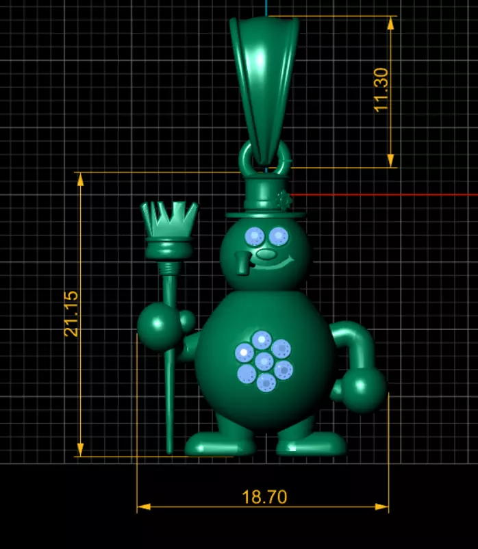 Snowman Shaped Jewelry Pendant 3D print model_3