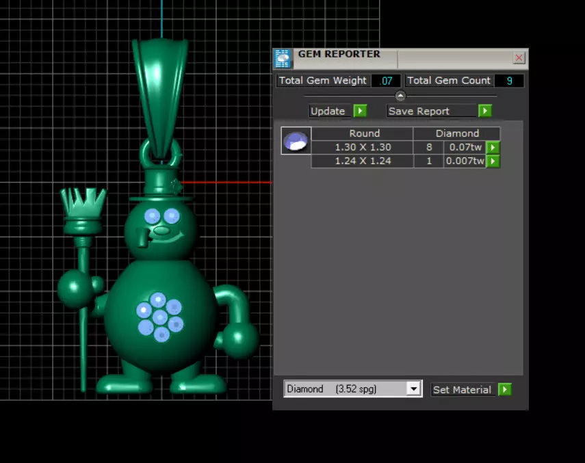Snowman Shaped Jewelry Pendant 3D print model_5