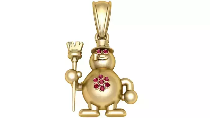 Snowman Shaped Jewelry Pendant 3D print model