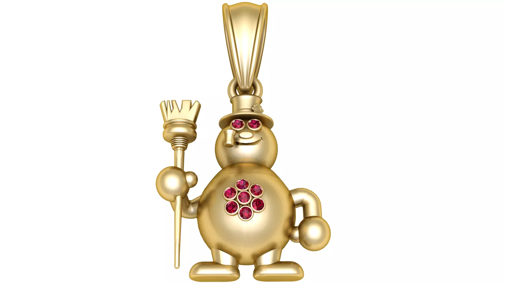 Snowman Shaped Jewelry Pendant 3D print model_0