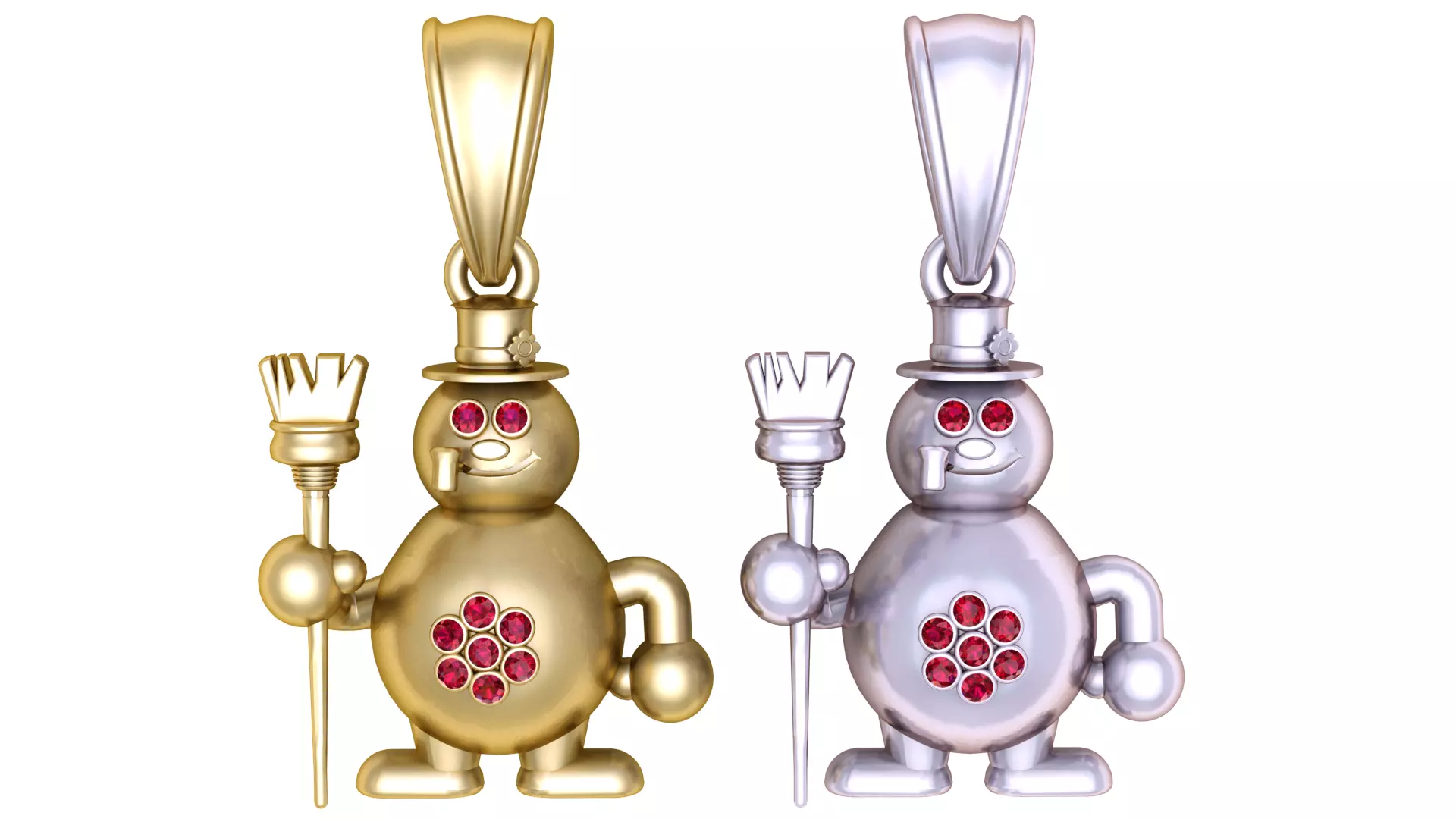 Snowman Shaped Jewelry Pendant 3D print model_1