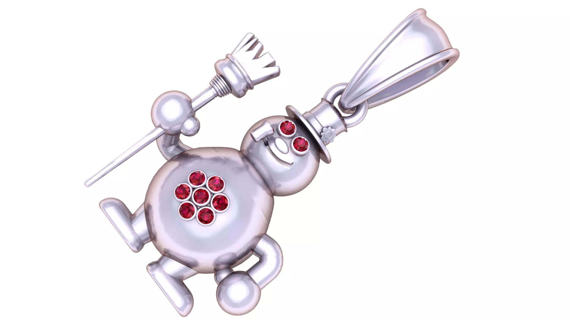 Snowman Shaped Jewelry Pendant 3D print model_2