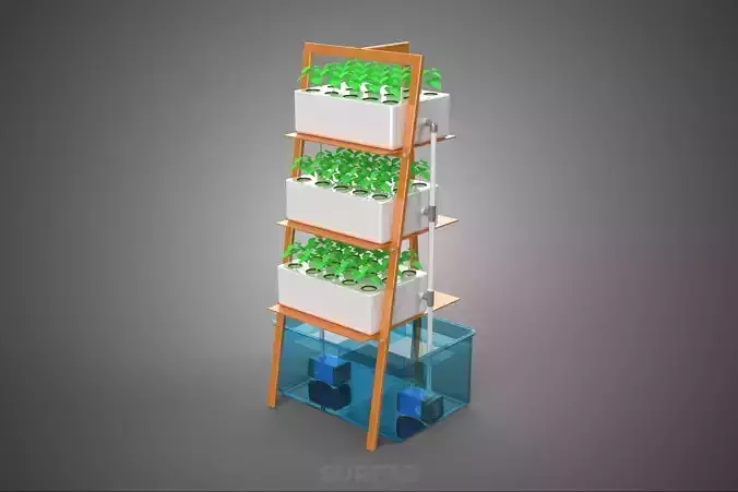 VERTICAL HYDROPONIC SOILLESS PLANT GROWTH WATER TANK RESERVOIR