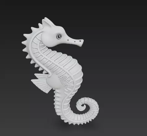Seahorse Sculpture - Stylized Decorative 3D print model