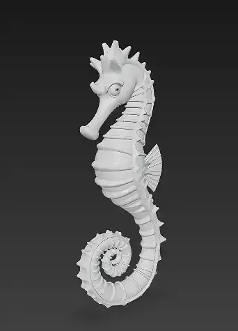 Seahorse 3D Model-Detailed Sculpture for Print-CGI 3D print model
