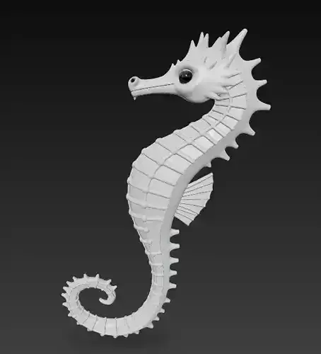 Seahorse Sculpture - Stylized Ocean-Inspired 3D print model