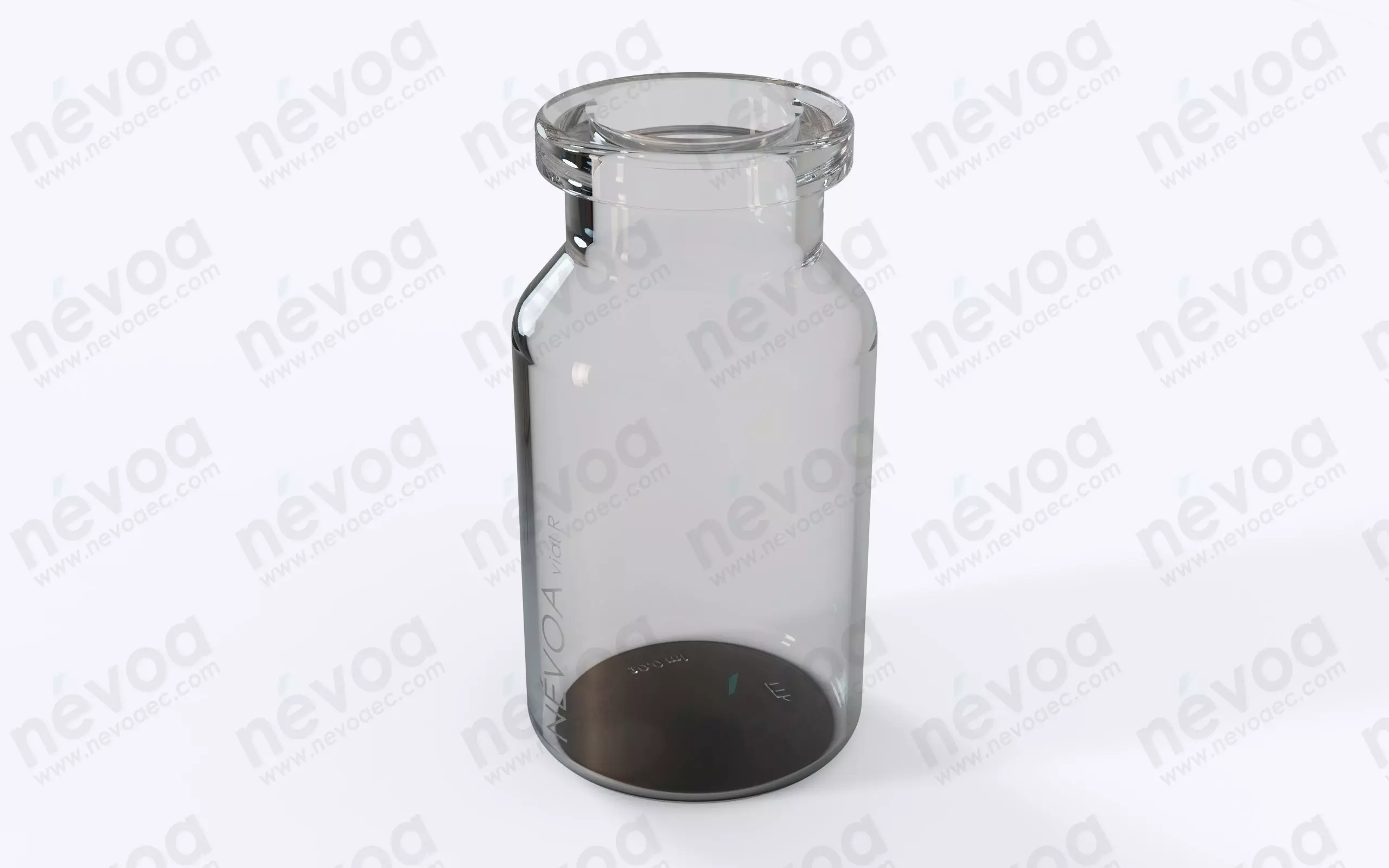 Glass vial - ISO 8362-1 - ISO 8362-1-10R - vial - 10 ml 3D model_0