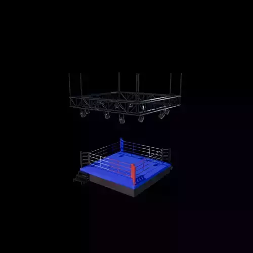 boxing ring with light 3D model