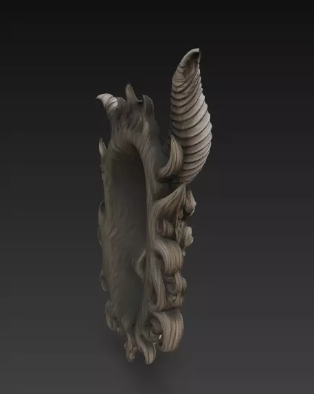 Stylized Demon Mask and Bust Sculpture 3D print model_14