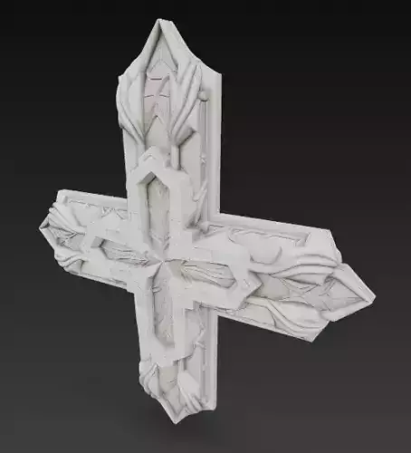 Ornamental Cross Relief 3D Model 3D print model Ornamental Cross Relief 3D Model 3D print model