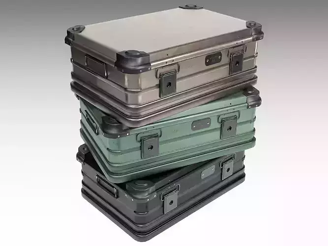Metal Camping  Storage Case Low-poly 3D model