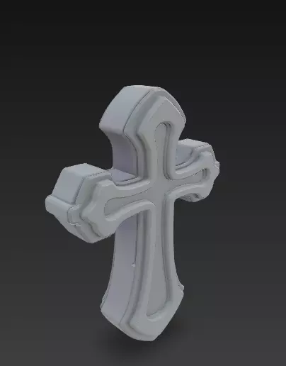 Stylized Ornamental Cross Relief 3D Model 3D print model_6