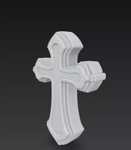 Stylized Ornamental Cross Relief 3D Model 3D print model_5