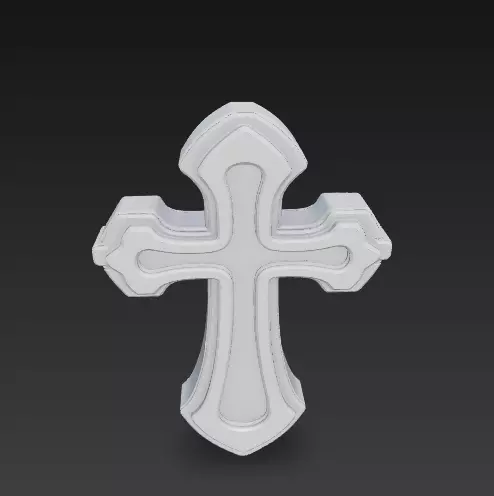 Stylized Ornamental Cross Relief 3D Model 3D print model_2