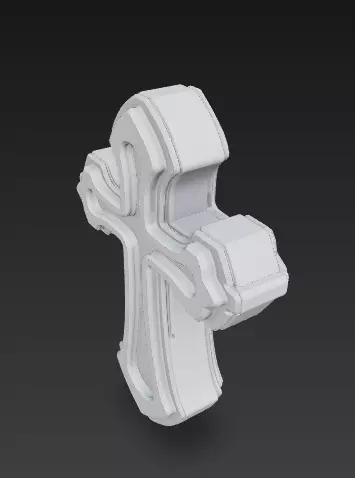 Stylized Ornamental Cross Relief 3D Model 3D print model_3