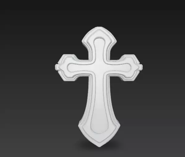 Stylized Ornamental Cross Relief 3D Model 3D print model_7