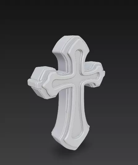 Stylized Ornamental Cross Relief 3D Model 3D print model_0