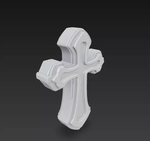 Stylized Ornamental Cross Relief 3D Model 3D print model_4