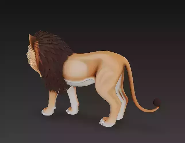 Stylized Lion 3D Model - Majestic Big Cat Sculpture 3D print model