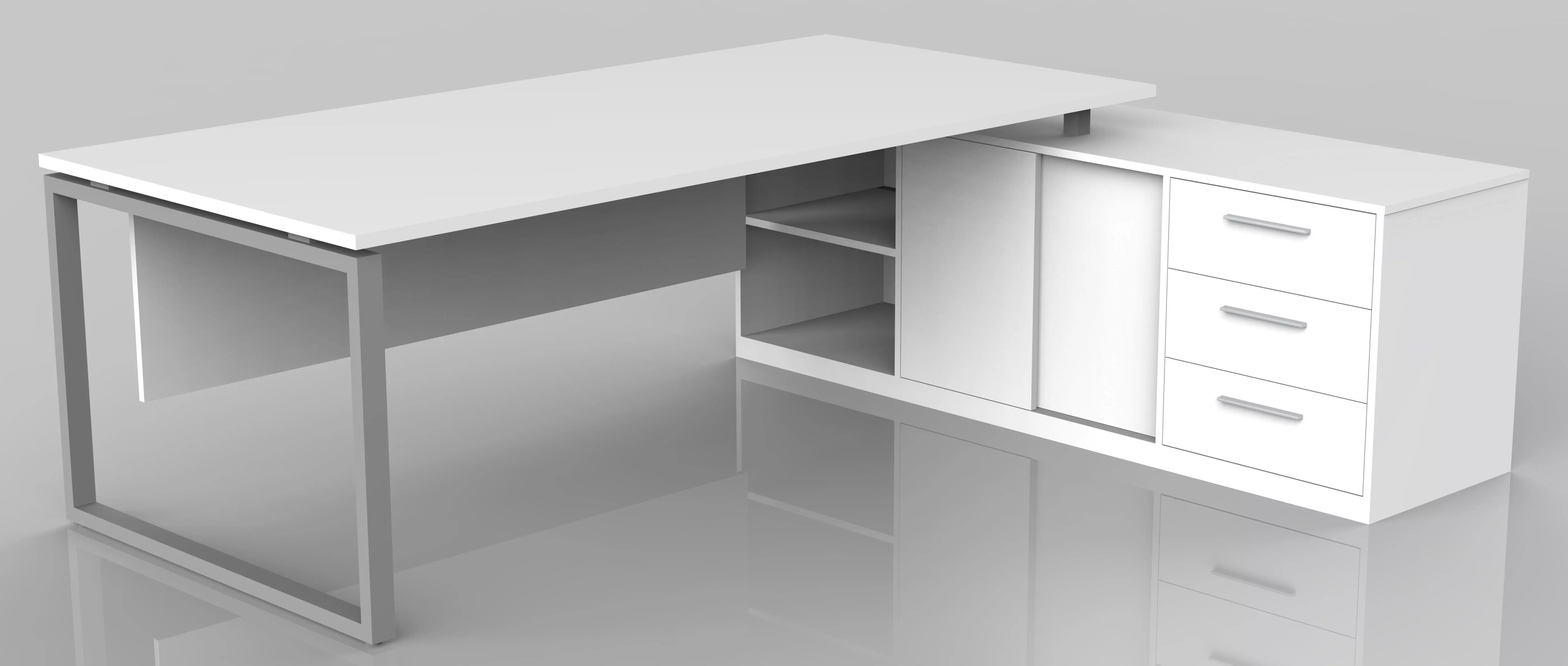 OFFICE DESK 200X90X75CM  Low-poly 3D model_3