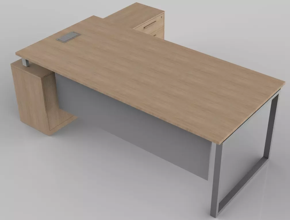 OFFICE DESK 200X90X75CM  Low-poly 3D model_1