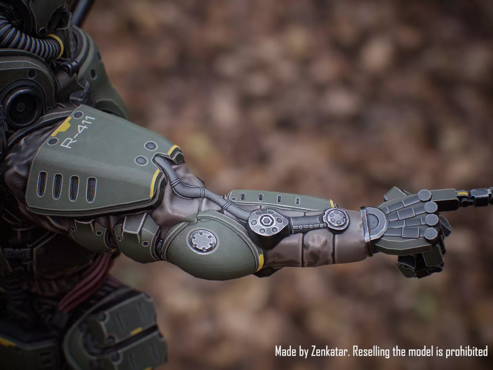 Realistic Heavy Armored Military Robot Unreal Engine Unity Low-poly 3D model_13