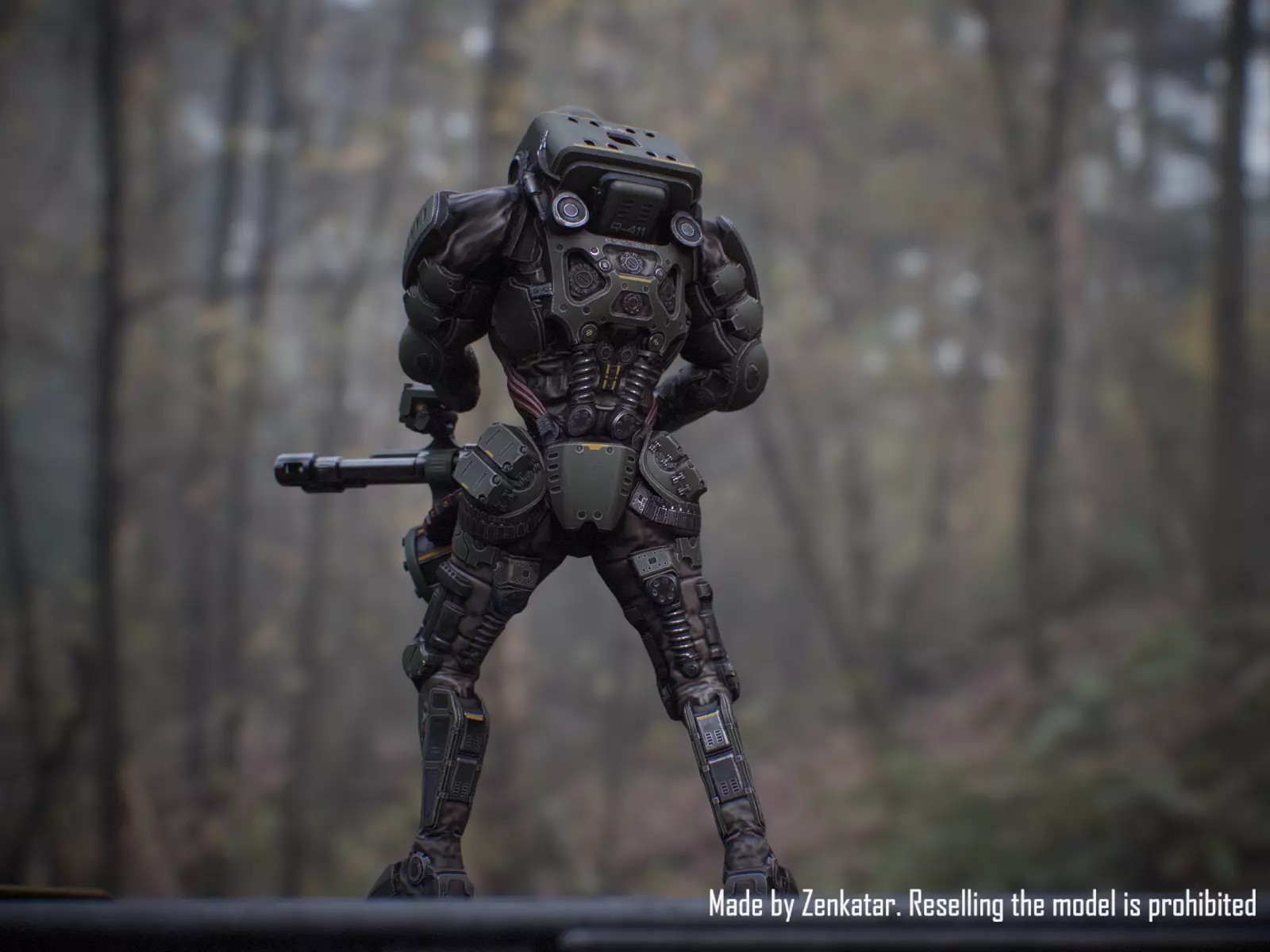 Realistic Heavy Armored Military Robot Unreal Engine Unity Low-poly 3D model_3