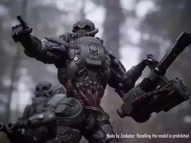 Realistic Heavy Armored Military Robot Unreal Engine Unity Low-poly 3D model