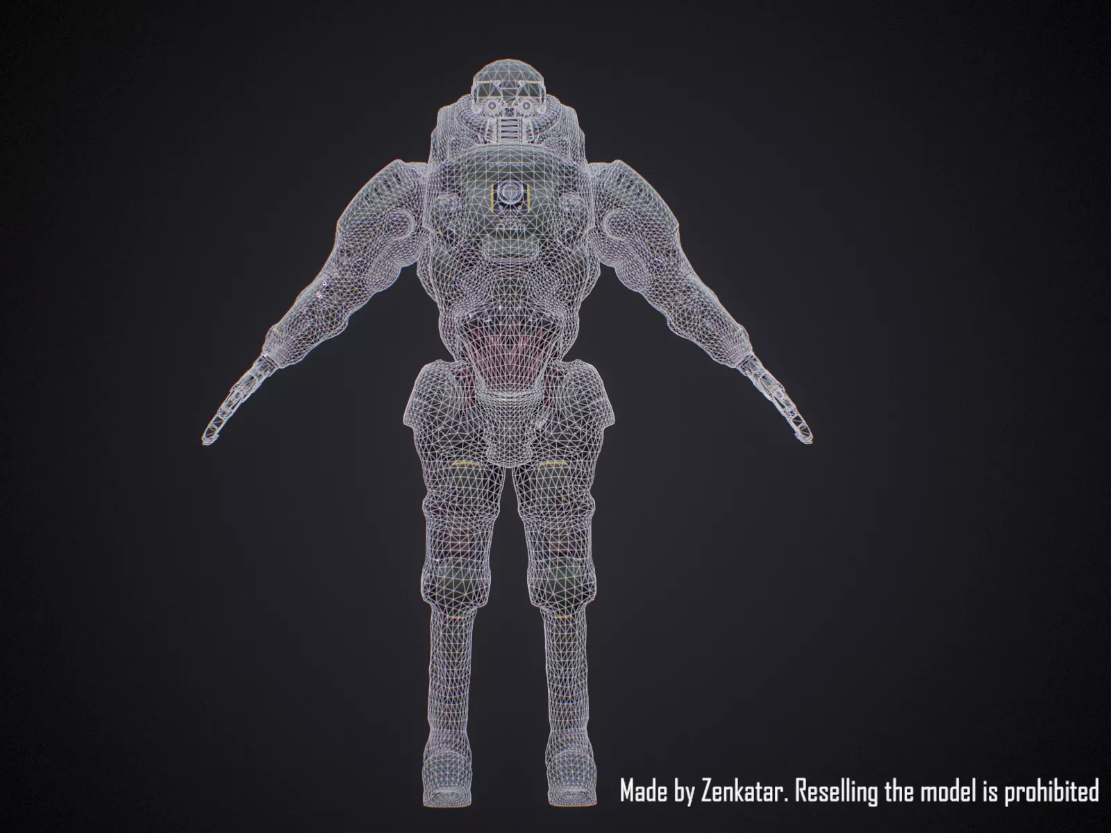 Realistic Heavy Armored Military Robot Unreal Engine Unity Low-poly 3D model_21