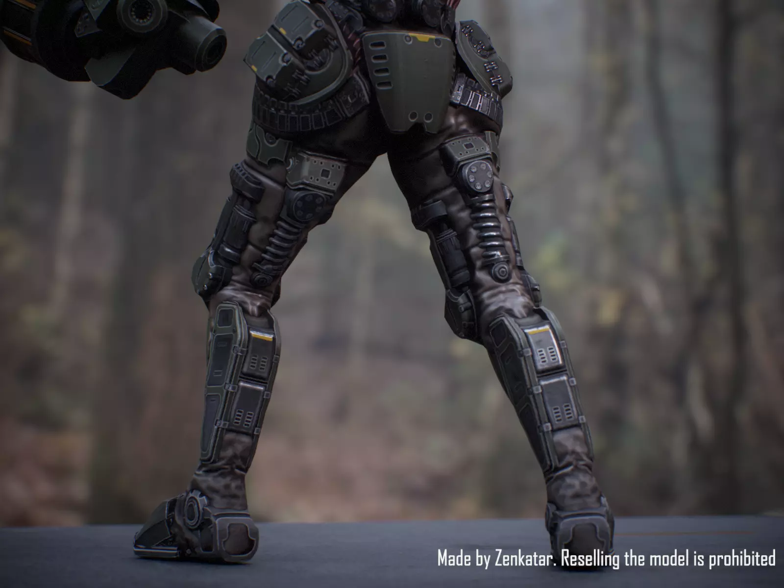 Realistic Heavy Armored Military Robot Unreal Engine Unity Low-poly 3D model_12