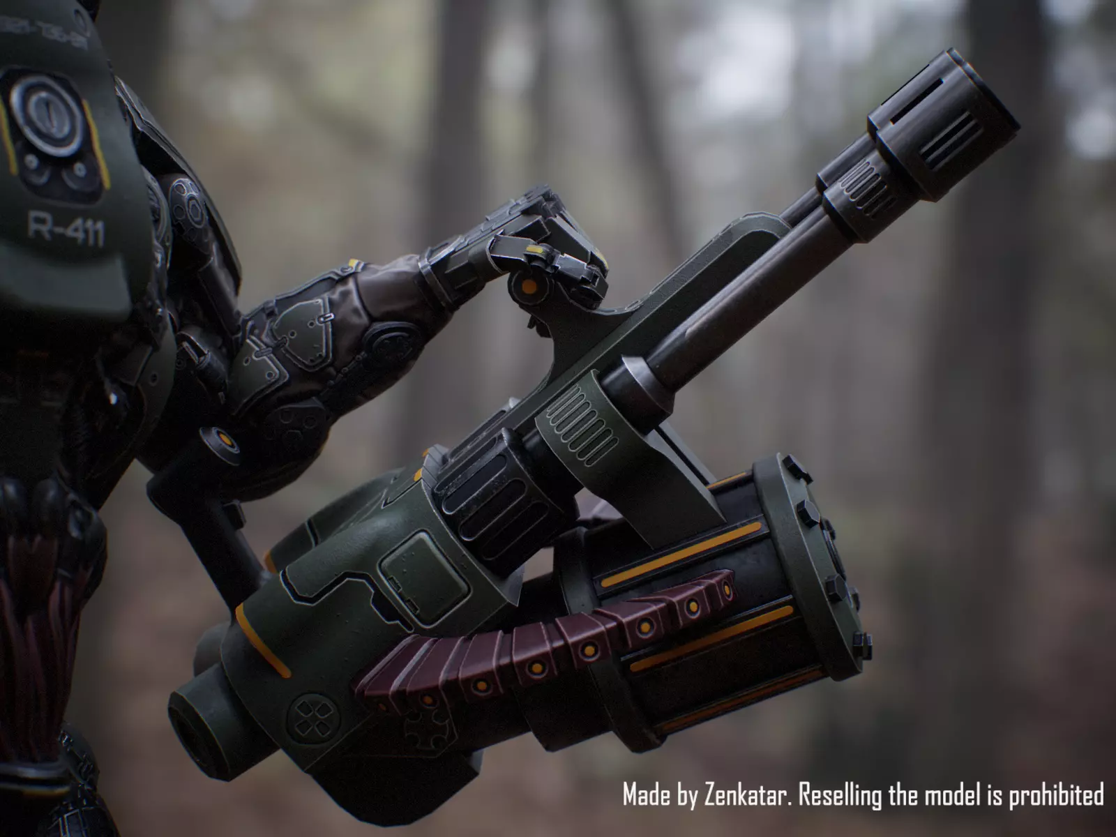 Realistic Heavy Armored Military Robot Unreal Engine Unity Low-poly 3D model_14