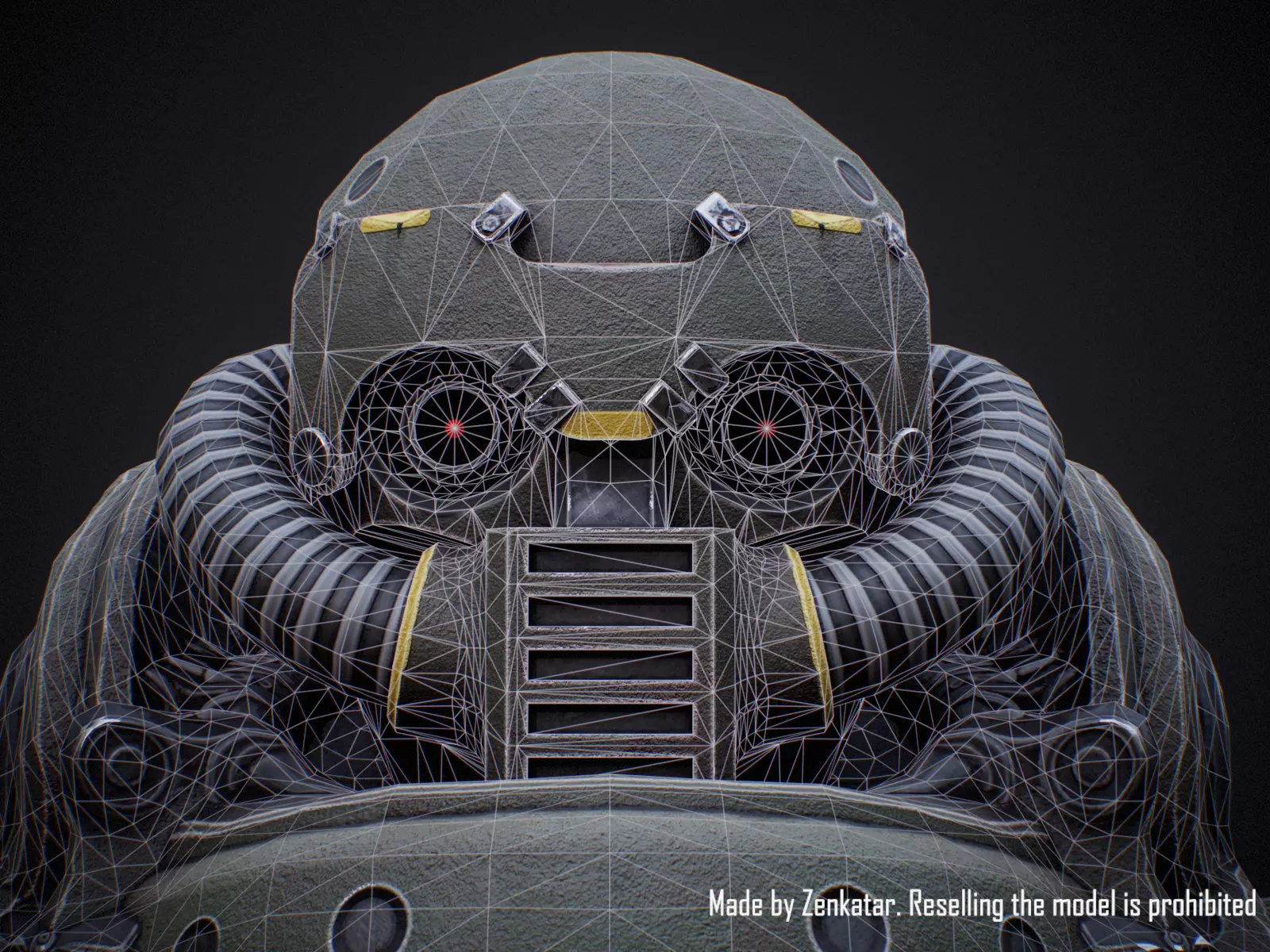 Realistic Heavy Armored Military Robot Unreal Engine Unity Low-poly 3D model_24