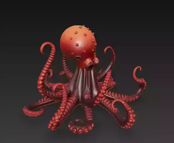 Octopus 3D Model - Stylized Sea Creature Sculpture 3D print model