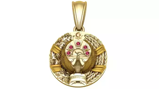 Cute Gold Pendant 3D 
