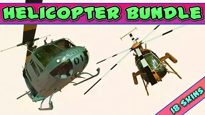 Helicopter Pack GameReady Low-poly 3D model