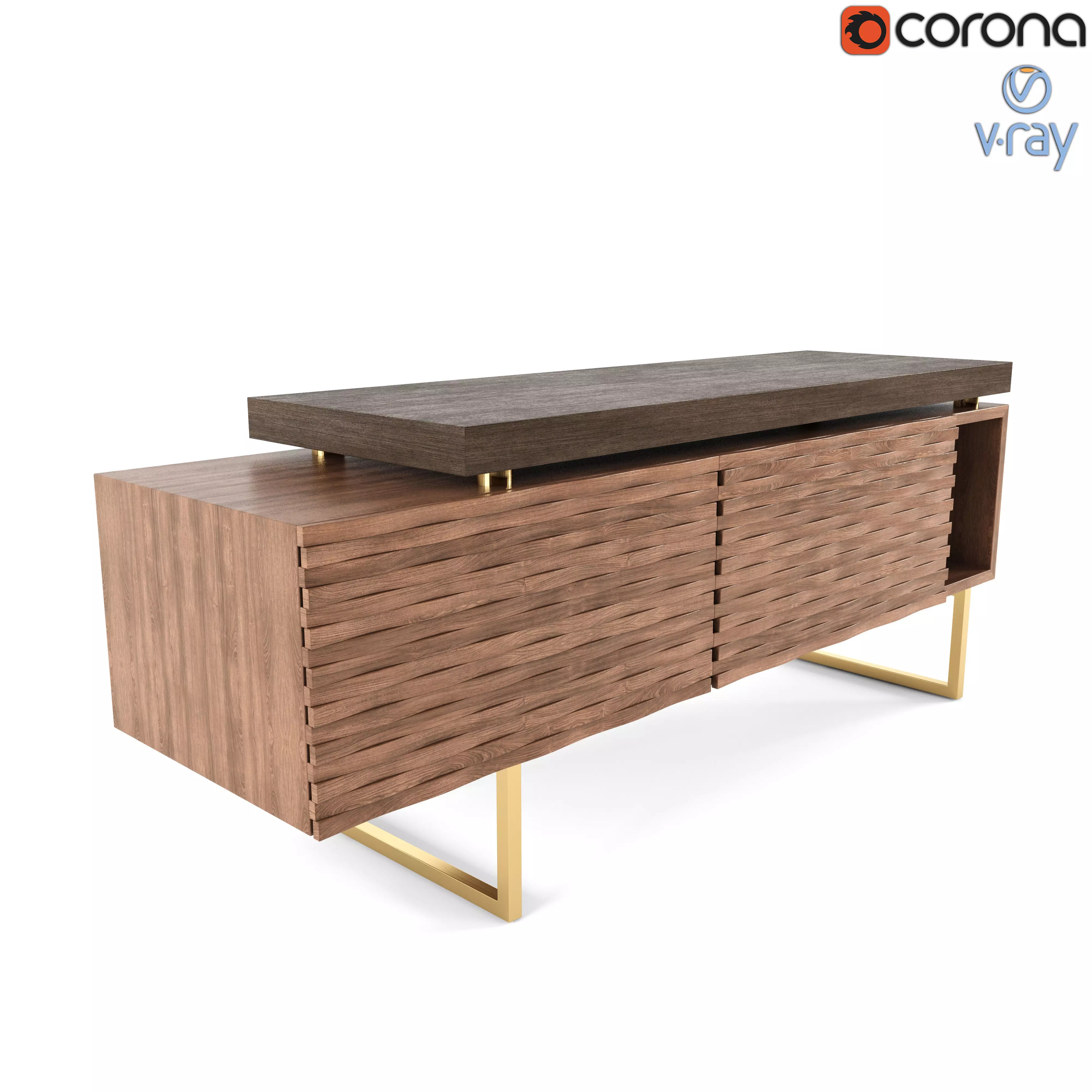 Wavy Sideboard 3D model_0