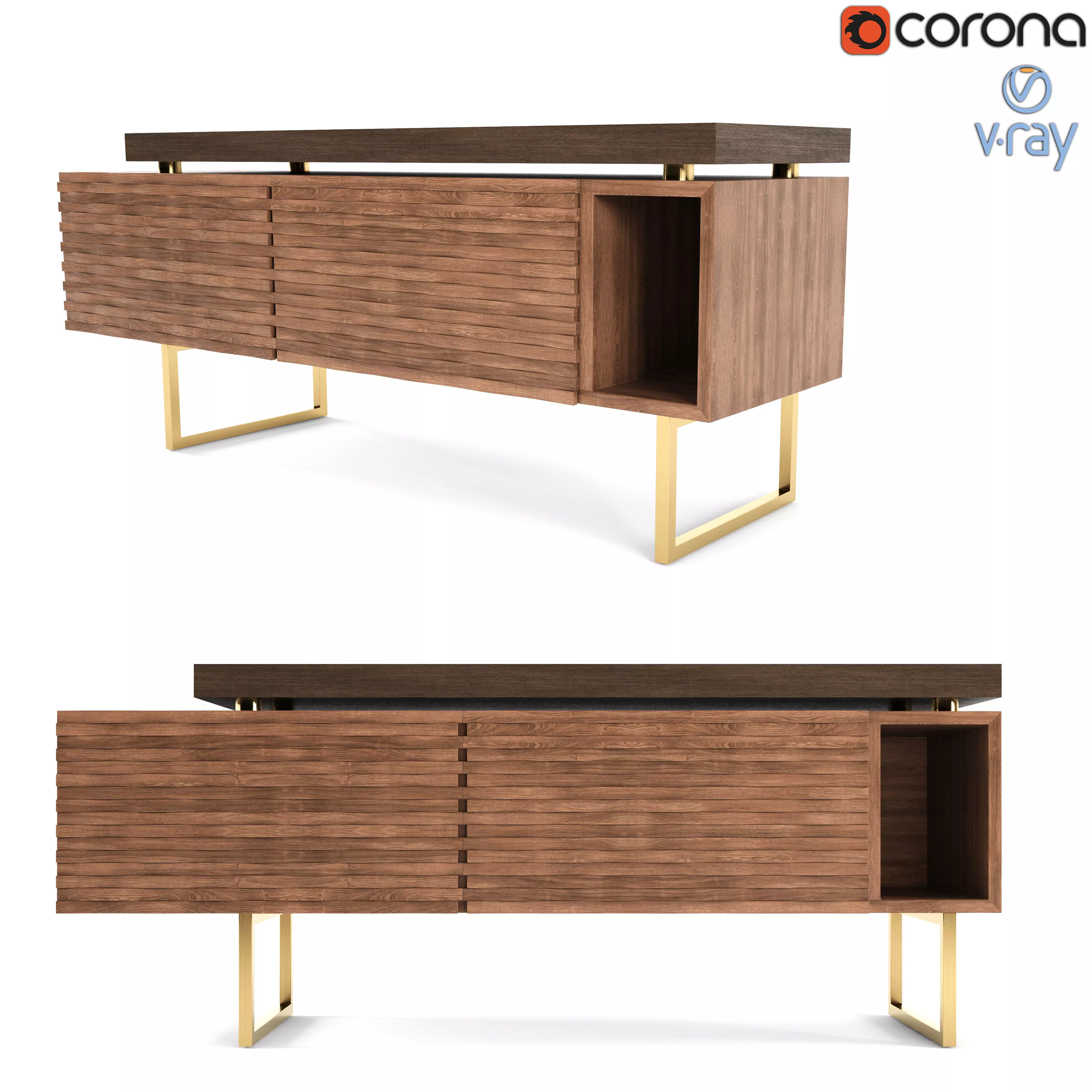 Wavy Sideboard 3D model_1