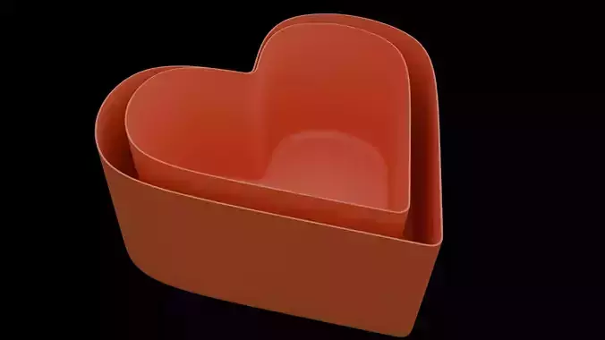 Heart-shaped form Low-poly 3D model