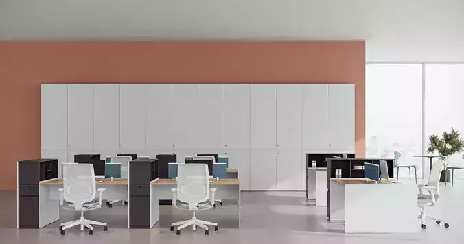Contemporary Open Office Interior 025