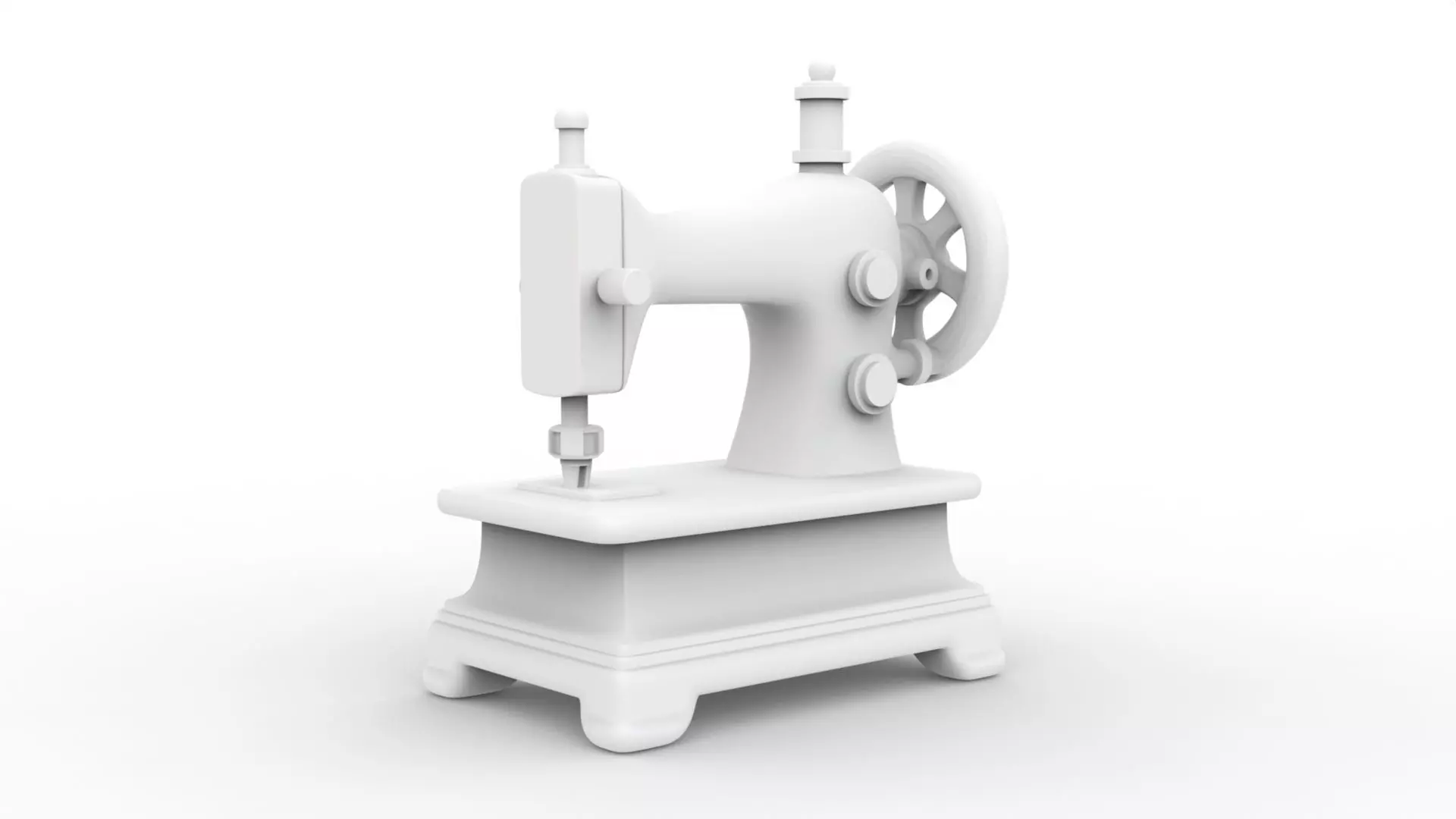 Low-Poly Sewing Machine 3D Printable 3D print model_1