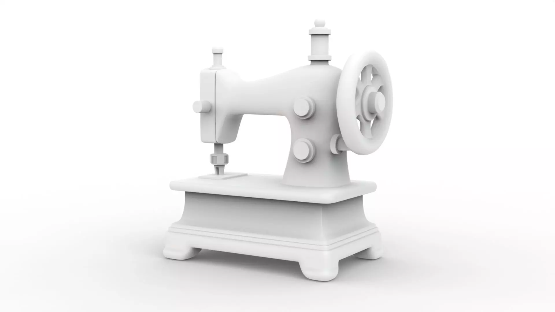 Low-Poly Sewing Machine 3D Printable 3D print model_2