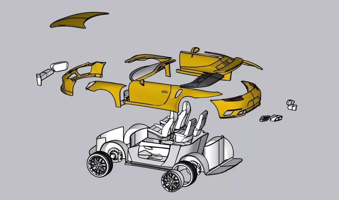 3D Printable Porsche 911 Turbo Convertible 3D print model_4