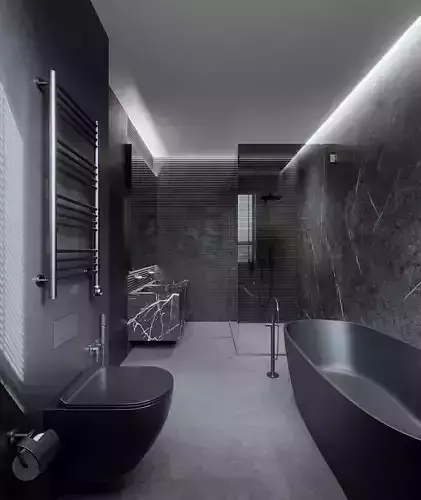Luxury Modern Black Marble Bathroom 014